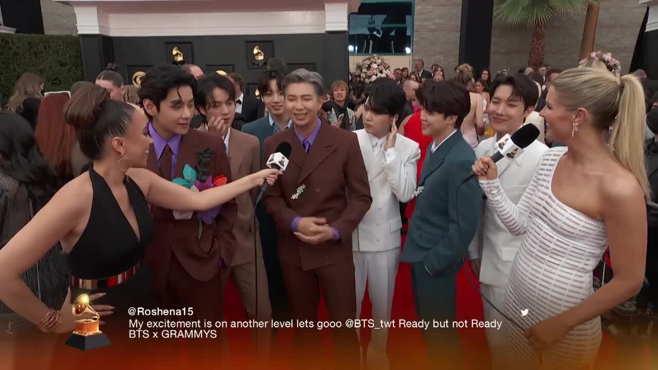 BTS At 2022 GRAMMYs Red Carpet