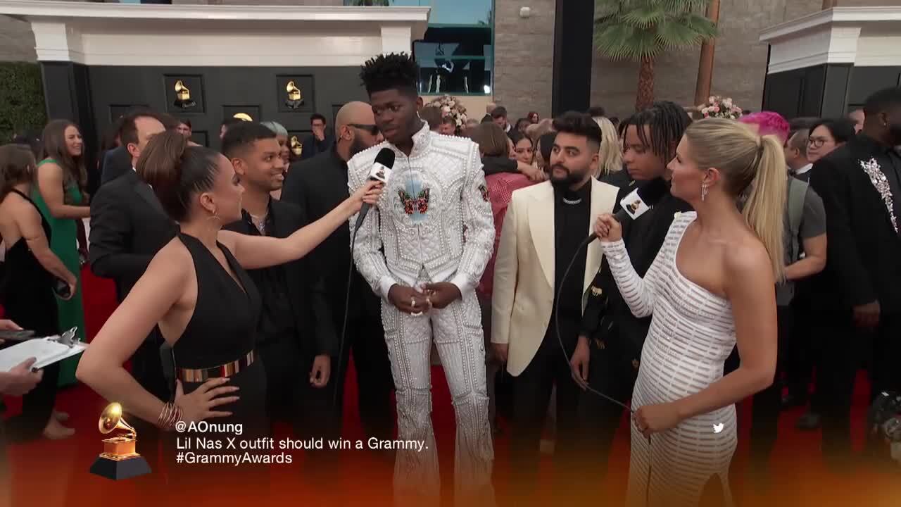 Lil Nas X At 2022 GRAMMYs Red Carpet