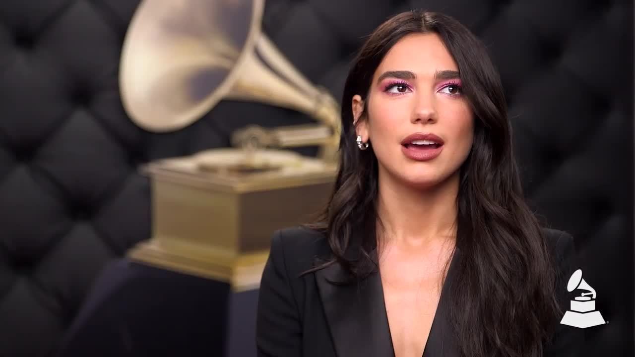 Dua Lipa Chats Backstage At The 63rd GRAMMYs